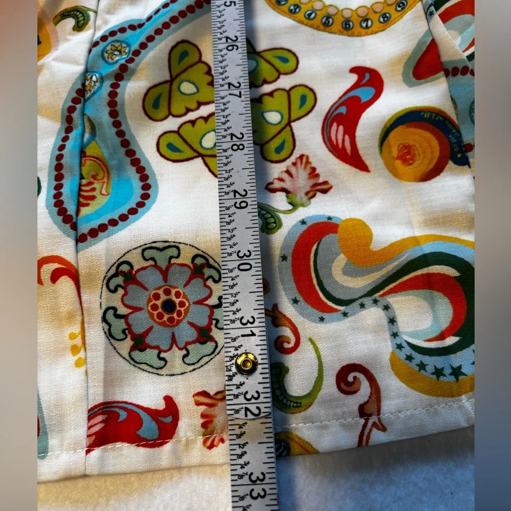 Boho‎ Retro Paisley Print Zip Up Tie Waist Dress XL - Picture 6 of 10